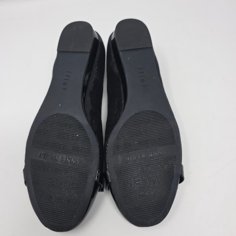 Anne Klein Tarly2 Flats Womens 8M Black Patent Bow iFlex Dress Shoes Ballet - Picture 6 of 7